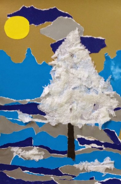 Аппликация на тему зима