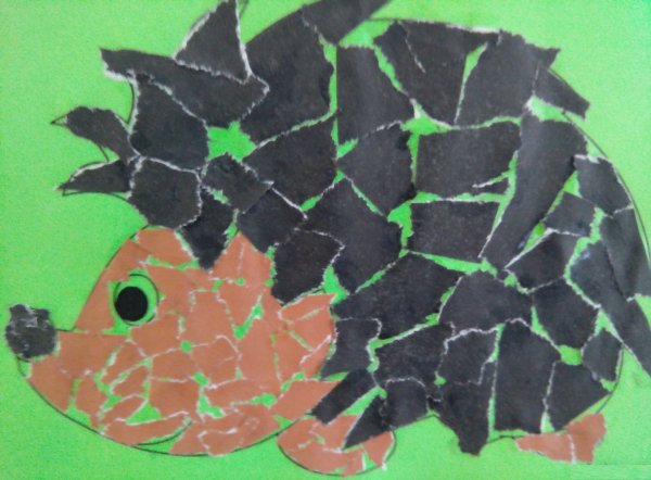 Обрывная аппликация Лесные звери