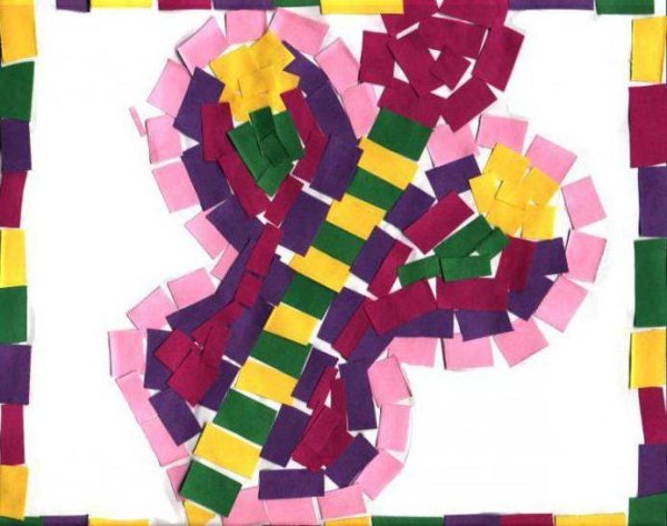 Аппликация из обрывной бумаги