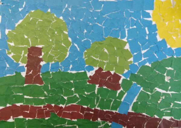 Обрывная аппликация мозайка