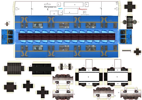 Бумажный вагон метро ёж3