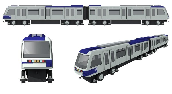 Поезд метро Русич сбоку