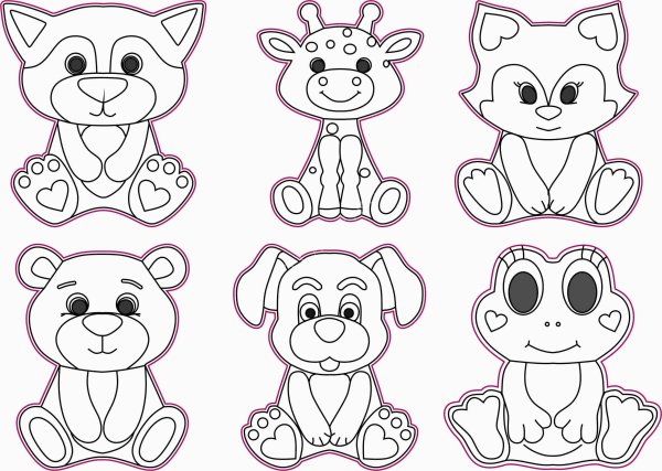 Мордашки животных для аппликаций