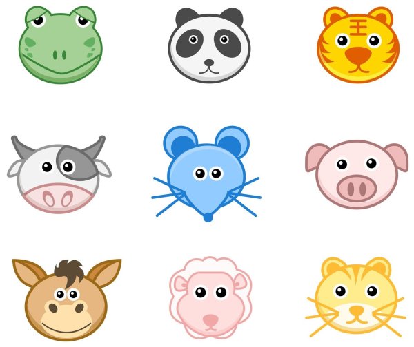 Морды животных для детей