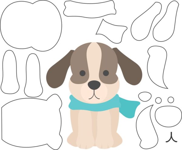 Детали для аппликации собачка