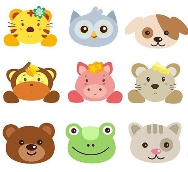 Морды животных для детей