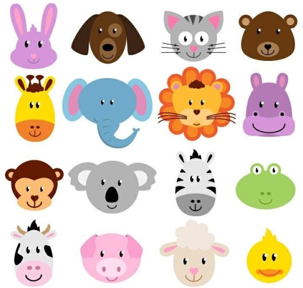 Мордочки животных для детей