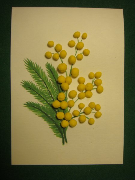 Аппликация веточка мимозы