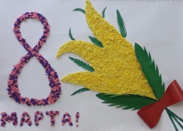 Ветка мимозы аппликация