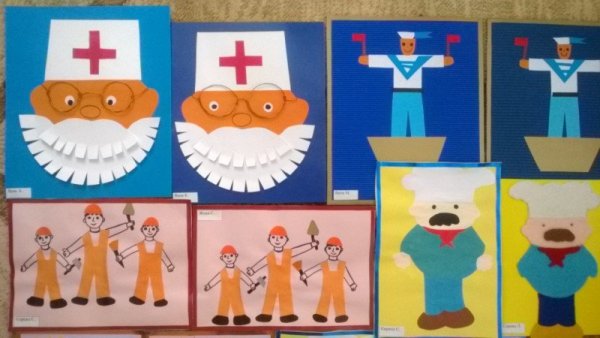 Аппликация профессии старшая группа