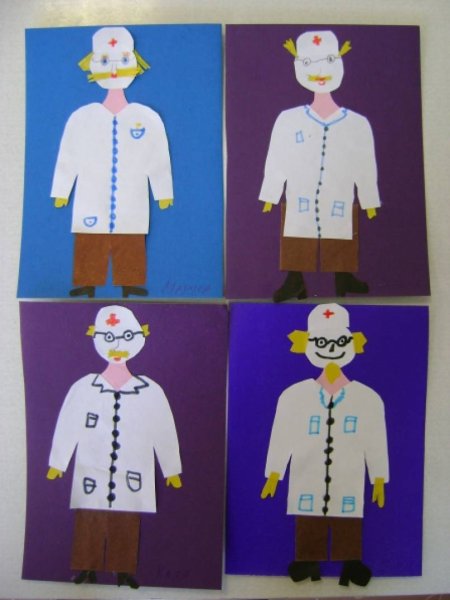 Аппликация на тему профессии в старшей группе