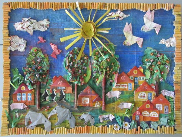 Аппликация на тему город