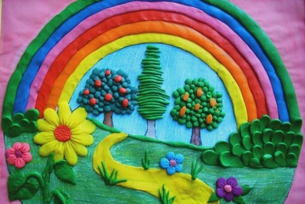 Радуга пластилинография для детей