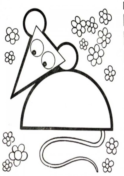 Рисунки из геометрических фигур для детей