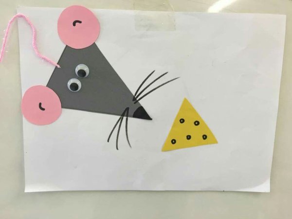 Мышка аппликация для малышей