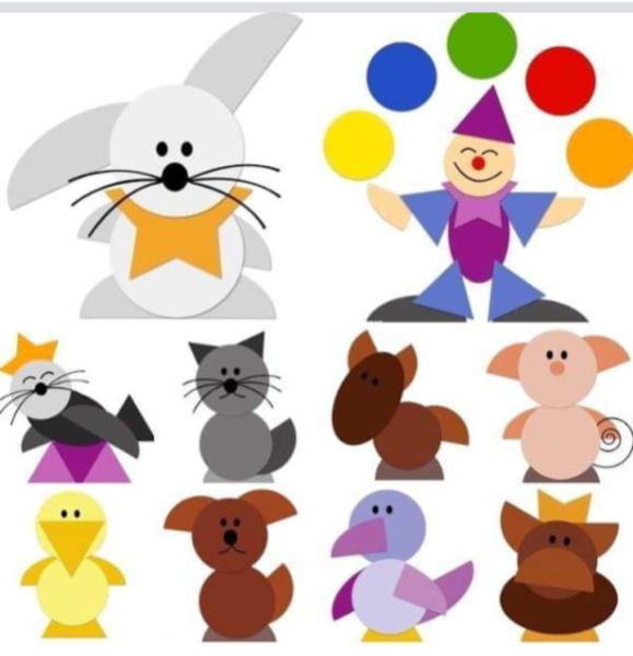 Зверек из геометрических фигур