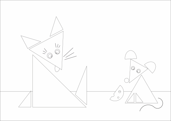 Мышка из геометрических фигур