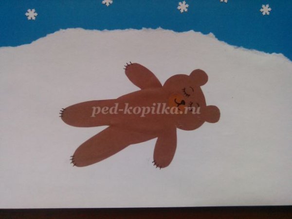 Аппликация медведь в берлоге старшая группа