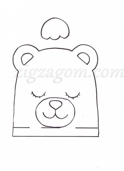Мордочка медвежонка шаблон