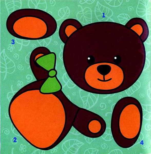 Аппликация мишка для малышей
