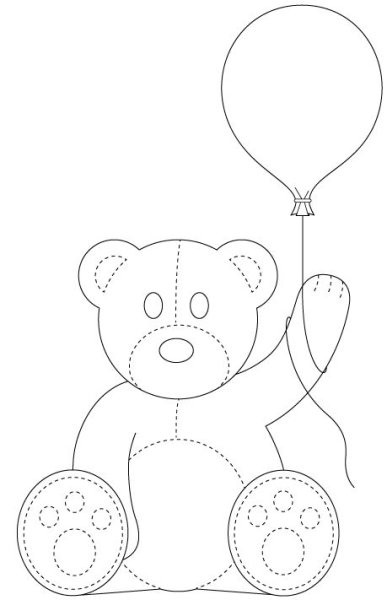 Лекало для аппликации мишки