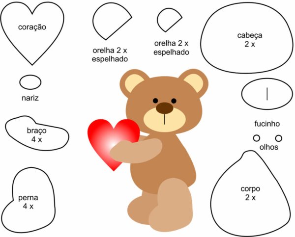 Мишка из фетра выкройка