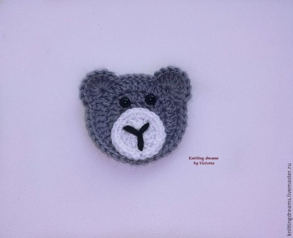 Мордочка мишки Тедди крючком