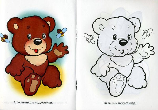 Раскраска для самых маленьких Медвежонок