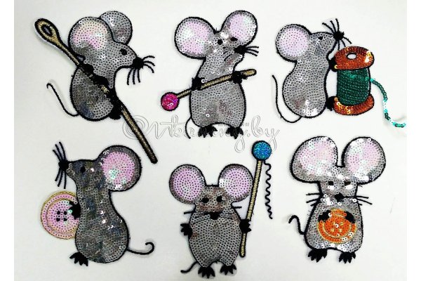 Аппликация мышка из ткани
