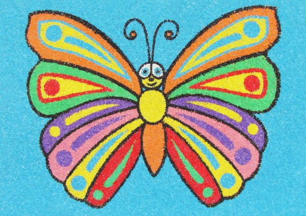 Рисование цветным песком для детей