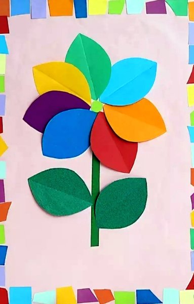 Аппликация из цветной бумаги