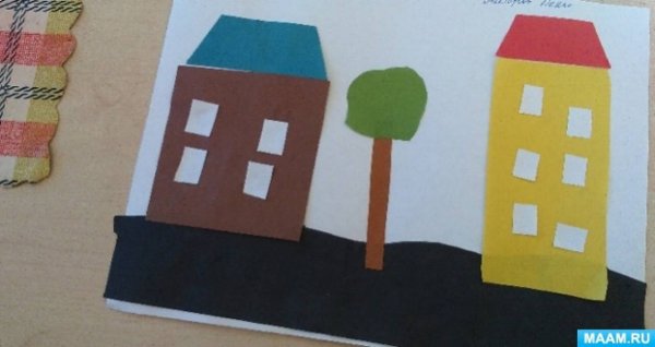 Аппликация дом подготовительная группа
