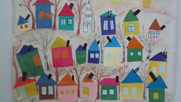 Аппликация домик старшая группа