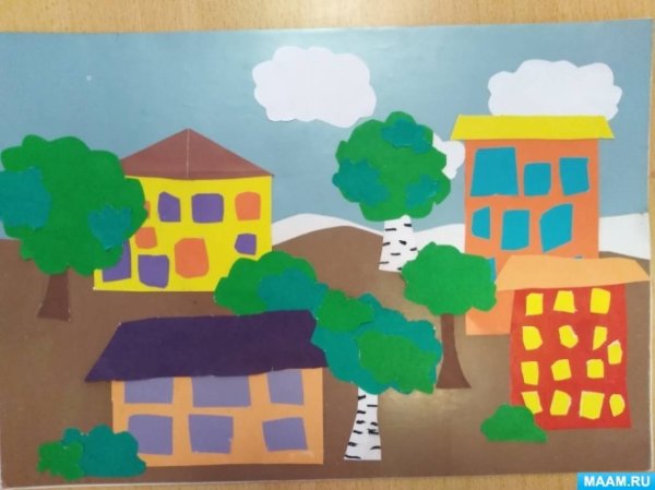 Аппликация на тему мой город