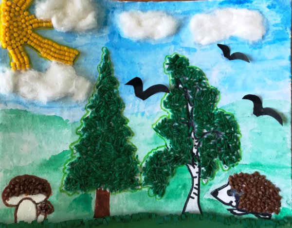 Аппликация на тему родной край