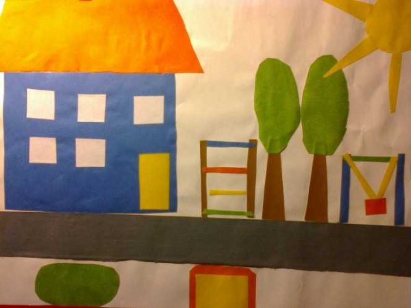 Аппликация на тему город