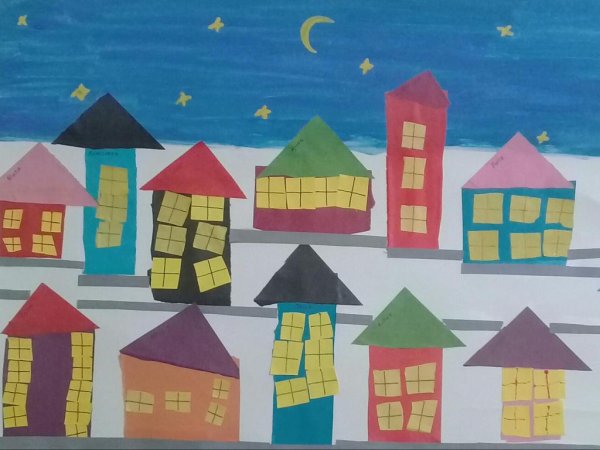 Аппликация на тему город