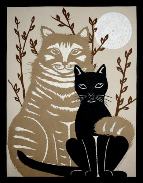 Одноцветная аппликация из бумаги