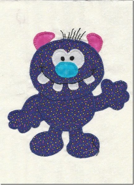 Синий монстр аппликация