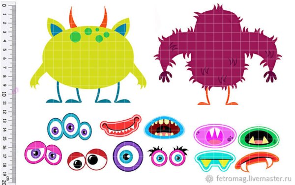 Монстрики аппликация для детей