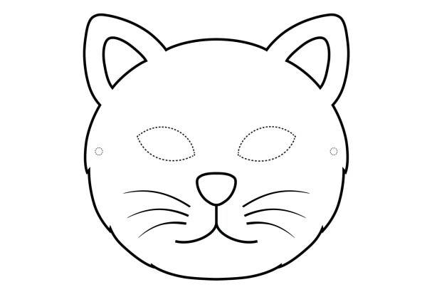 Маска кота трафарет
