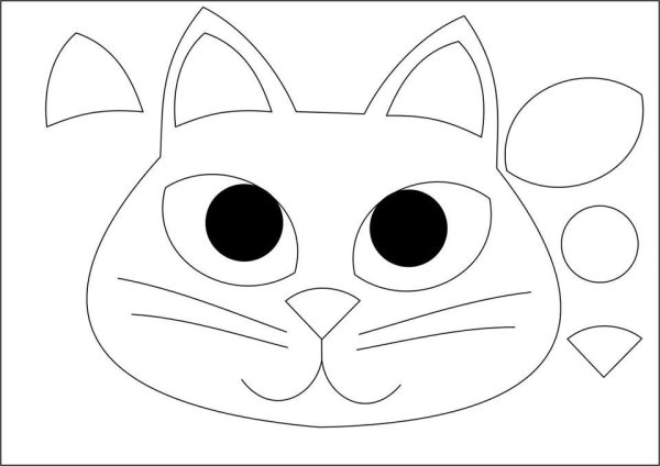 Мордочка кошки трафарет