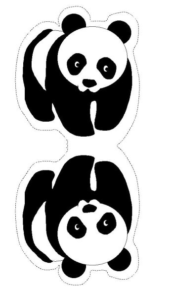 Панда трафарет для вырезания