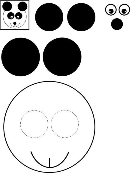 Аппликации для малышей Панда