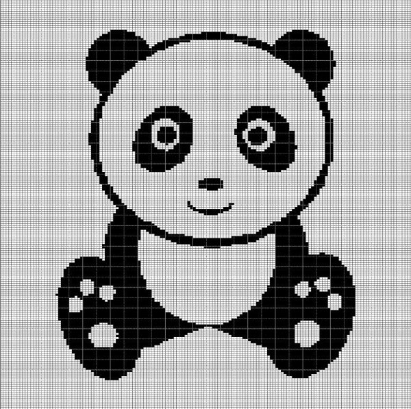 Панда трафарет