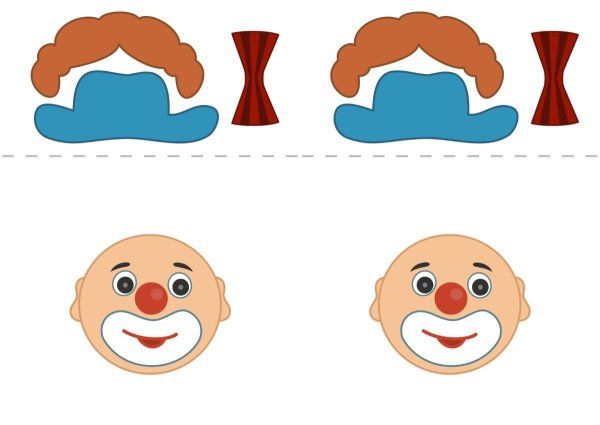 Клоун шаблоны для аппликации