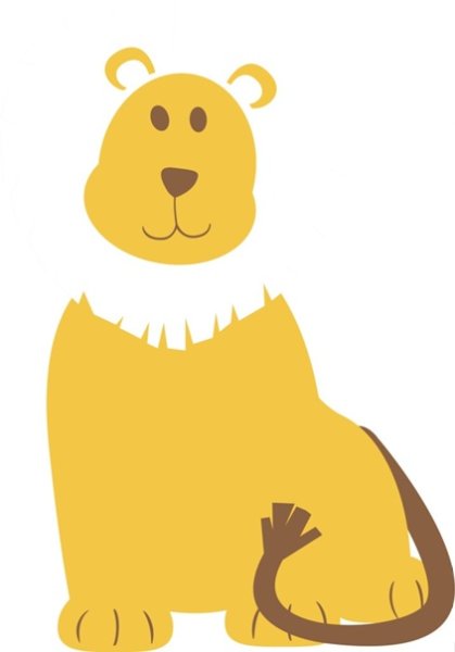 Шаблон Лев без гривы для аппликации