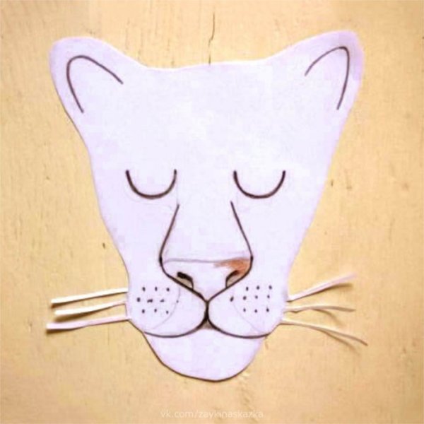 Морда Льва для аппликации из листьев