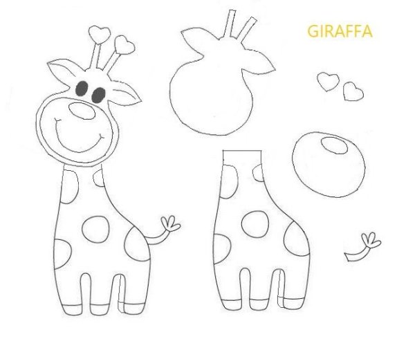 Шаблон жирафа для аппликации