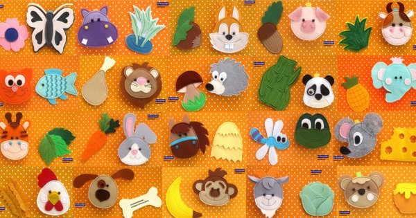 Морды животных из фетра